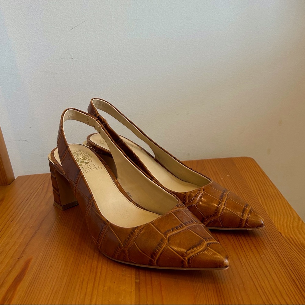 Vince Camuto Leather Hamden Slingback Pumps